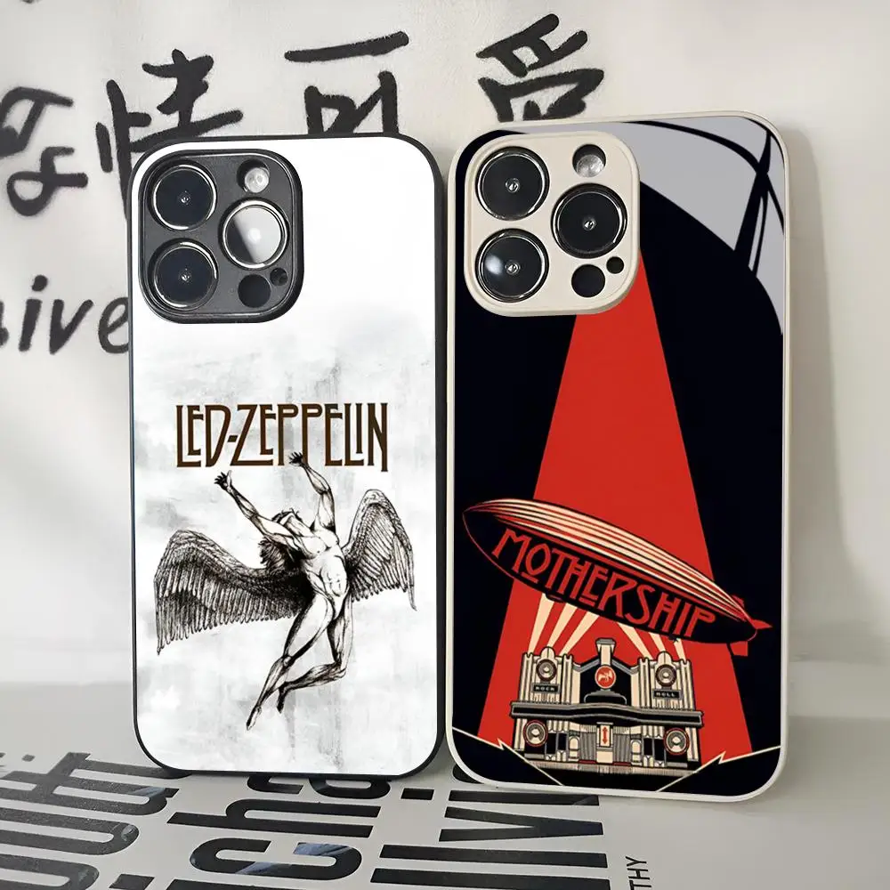 Cool L-Led Band Z-Zeppelin Phone Case for Iphone 16 15 14 12 11 13 Pro Max Mini X Xr Xs Se 8 Puls glass Cover