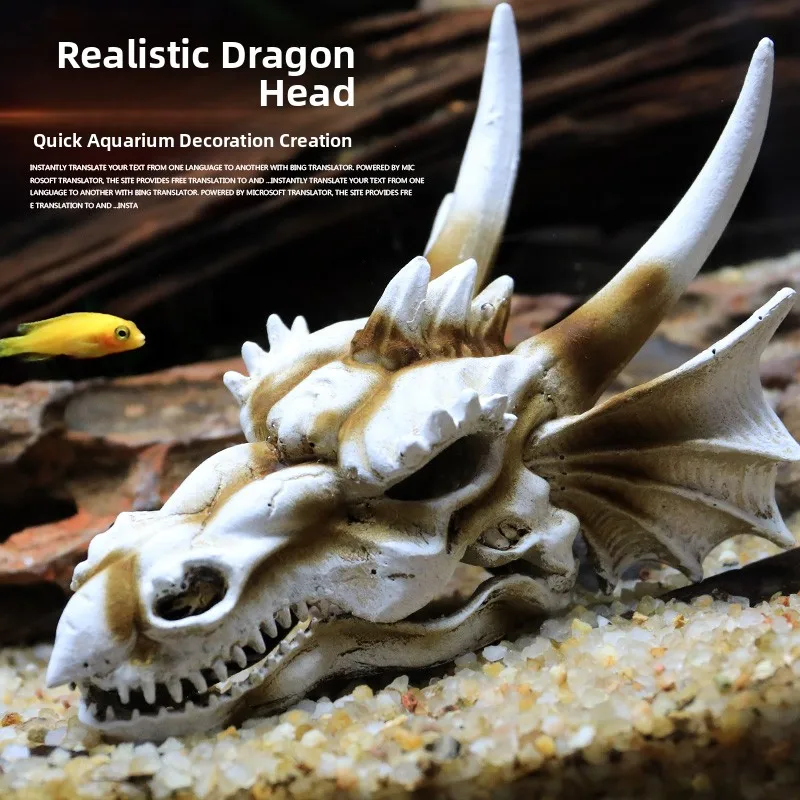 

Resin Aquarium Decoration Sink Bot Small Ornament Lacape Decoration Fi Tank Fake Dragon Head Bone Scenic Spot
