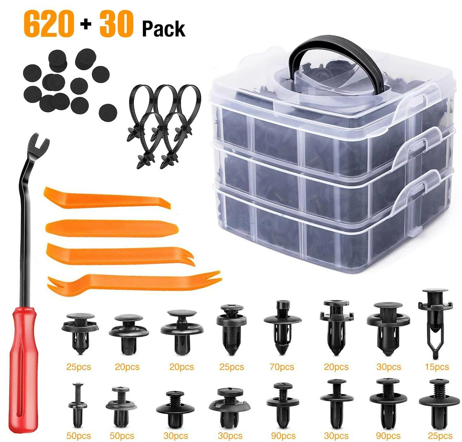

2022 Hot 620 Pcs/Set Auto Fastener Clip Mixed Car Body Push Retainer Pin Rivet Bumper Door Trim Panel Retainer Fastener Kit