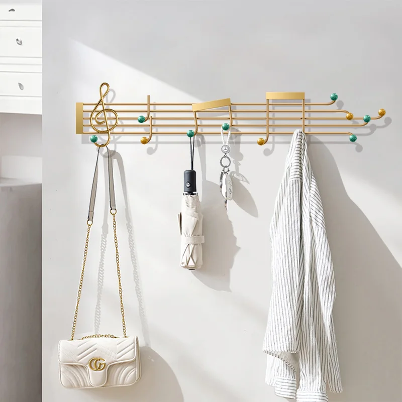 

Creative hook entrance door note clothes hanger hotel light luxury wall door without punching bathroom entrance clothes hook