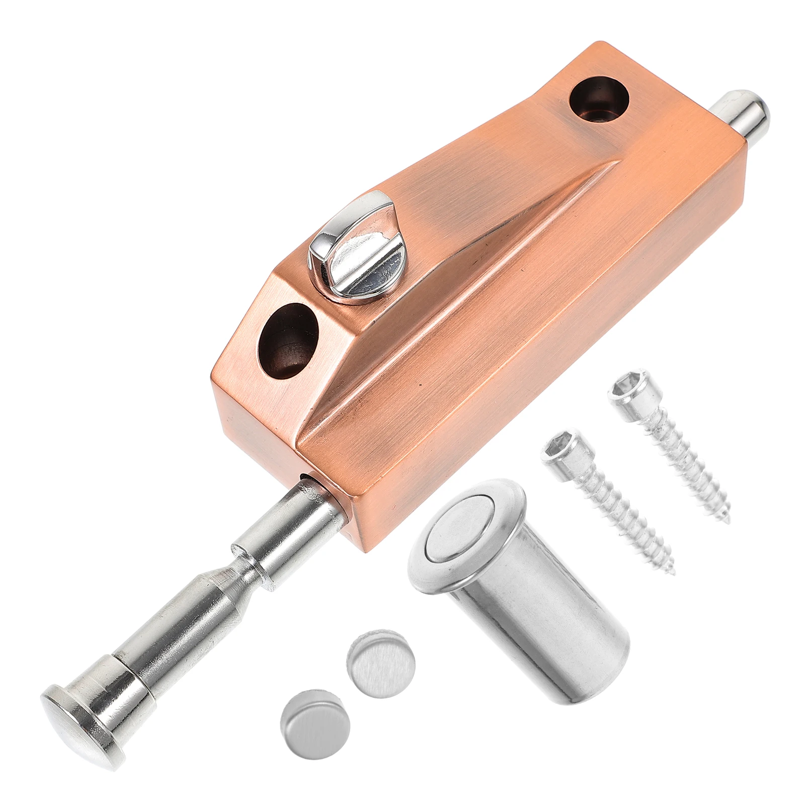 

1Pc Spring Loaded Door Latch Thickened Aluminum Automatic Rebound Barn Bolt Sliding Gate Security Barrel Lock For Fence Floor