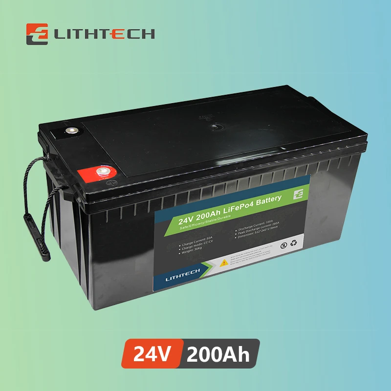 Lithtech 12V 200AH Solar Battery 24V 200AH Deep Cycle lifepo4 lithium lifepo4 lithium Batteries