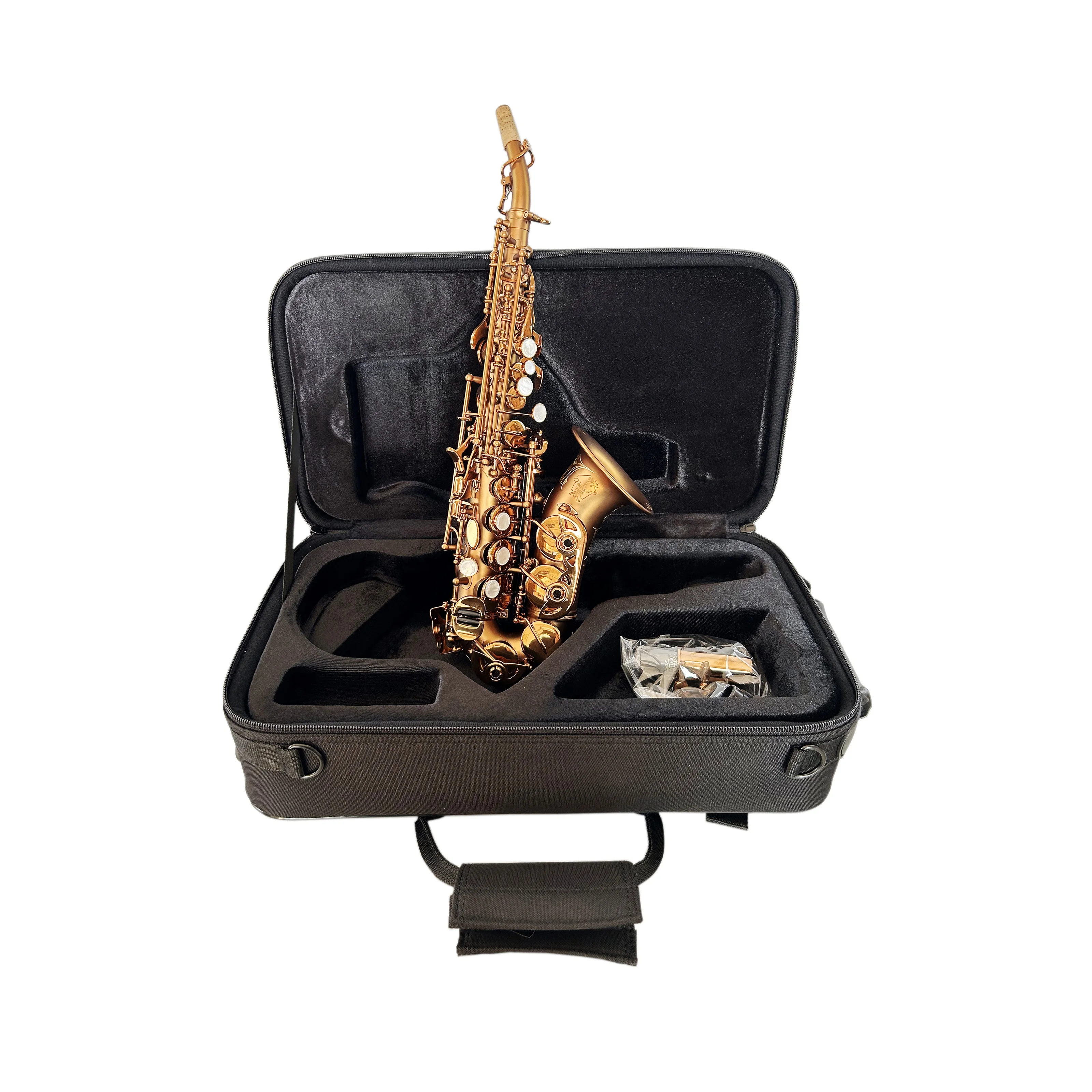 

SEASOUND OEM High Quality BB Tone Soprano Saxophone Curve Bell Matt Finish Brass Body JYSS100CFMT