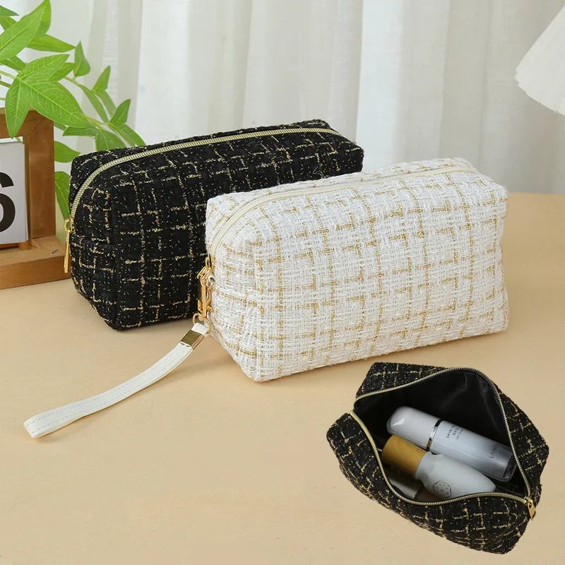 

Женская косметичка, идея подарка, льняной хлопковый косметичка, дорожная сумка для девочек, легкая косметичка с ручкой для путешествий