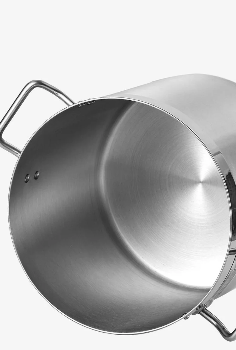 Thickened three-layer composite bottom 304 stainless steel soup bucket with cover large soup pot