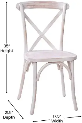 Bardstown X-Back Bistro Style Wooden Dining Chair for Kitchens and Dining Rooms, High-Back Wood Stackable Kitchen