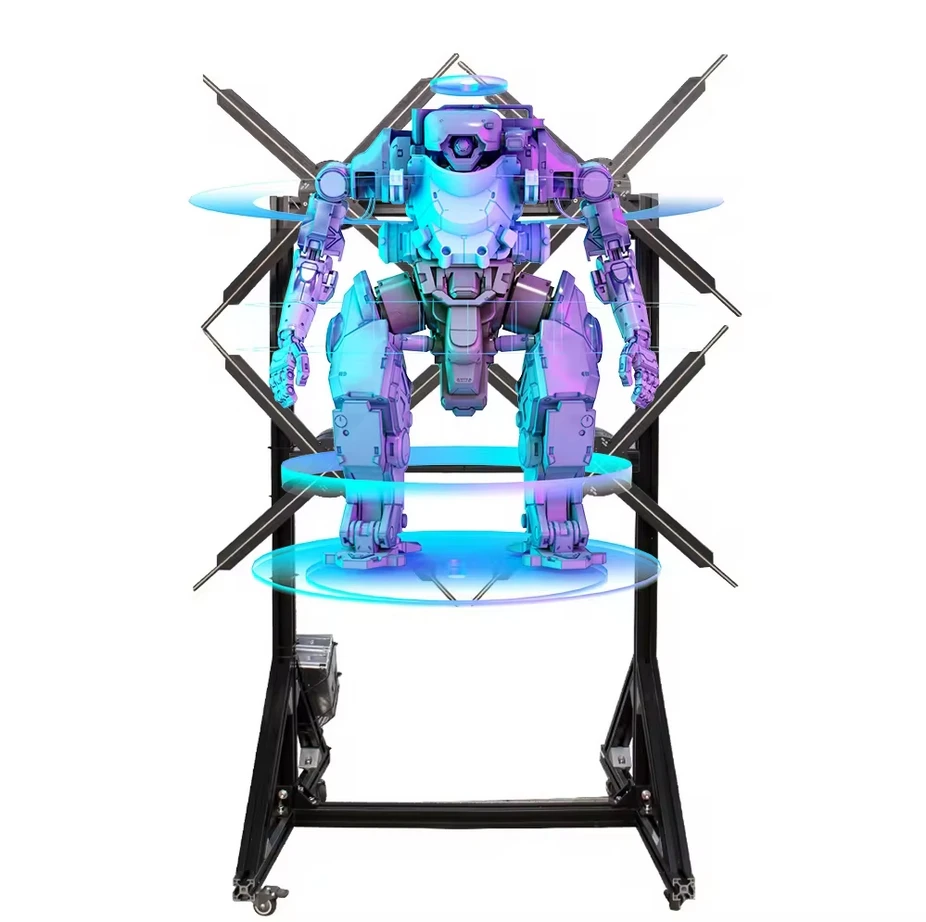 2 Blades Splicing Holographic Projector Advertising LED 3D Fan Hologram Equipment Display With App Control