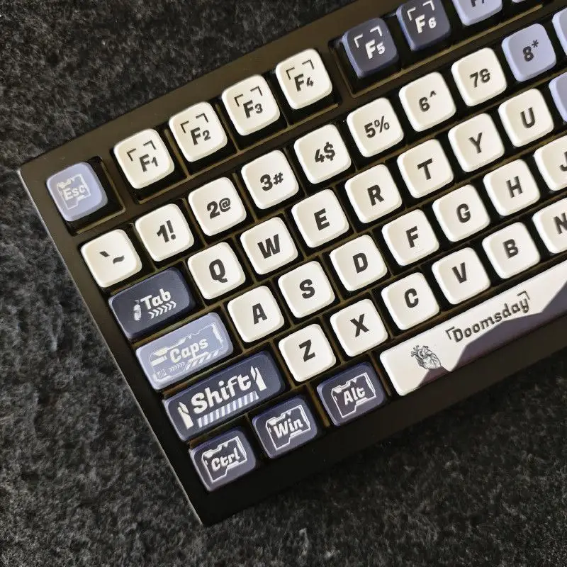 Black purple doomsday keycaps wooting personality four-sided translucent keycap with step from 61 68 75 87 98 104 108keys