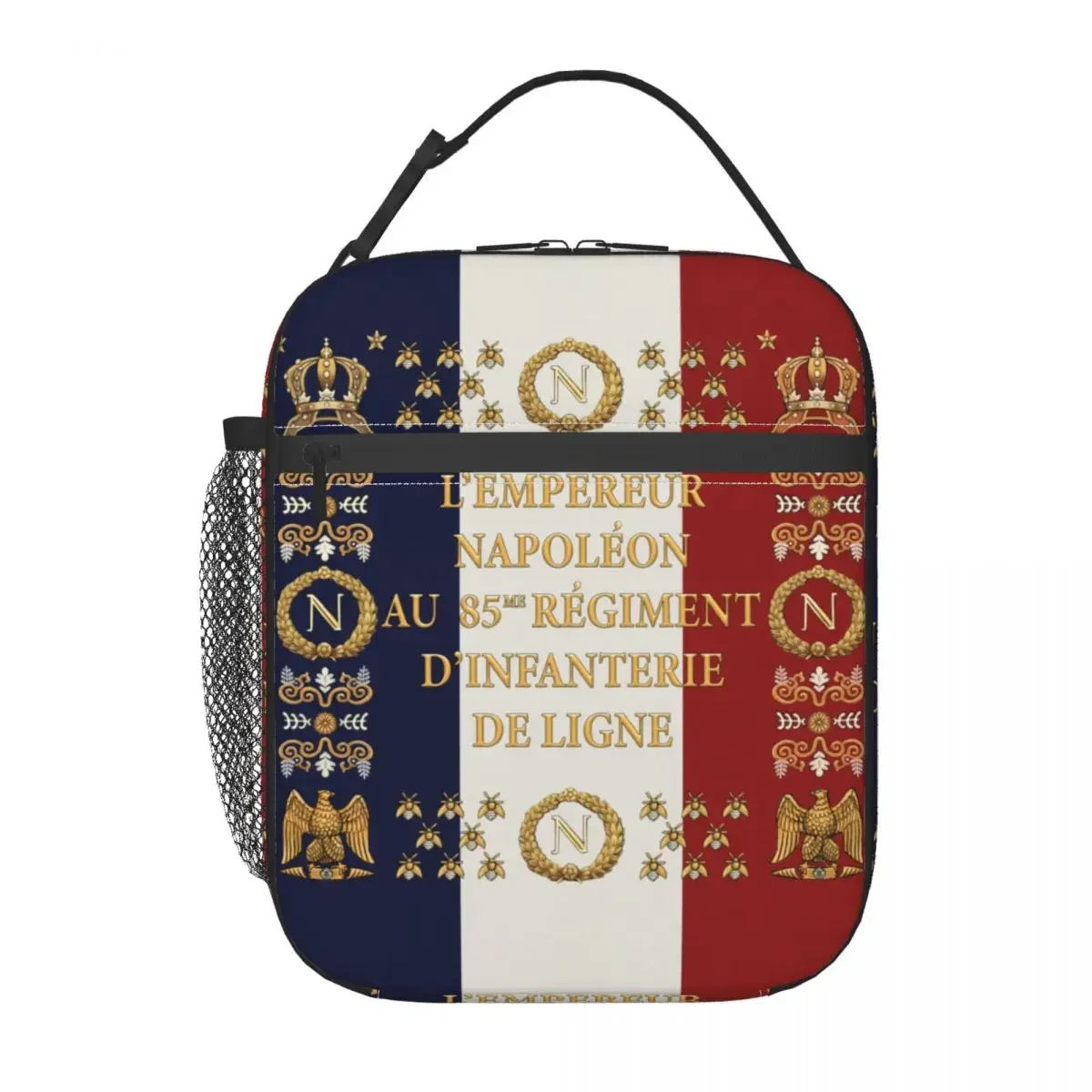 Custom Napoleonic French 85th Regimental Flag Lunch Bag Men Women Thermal Cooler Insulated Lunch Boxes for Kids School Children