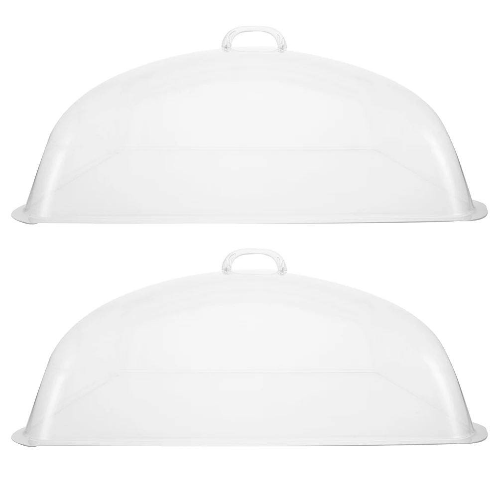 

2pcs Pvc Food Covers Transparent For Cake Dessert Snacks Home Kitchen Use Plastic Lids Storage Shades Kitchen Dining