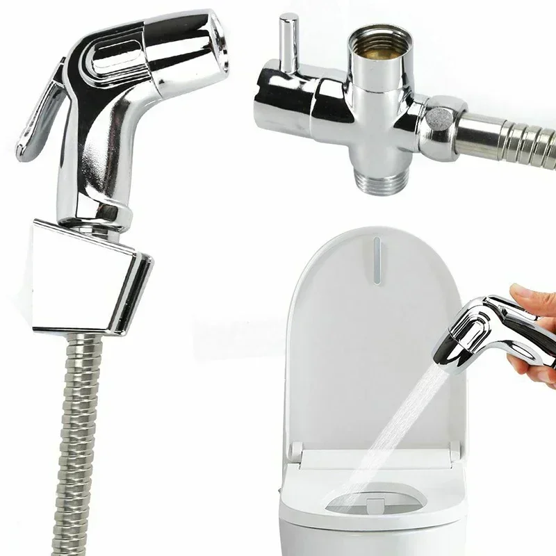 

For Bathroom Handheld Shower Head Handheld Toilet Bidet Sprayer Set Stainless Steel Hand Bidet Faucet Nozzle Hose Set Home