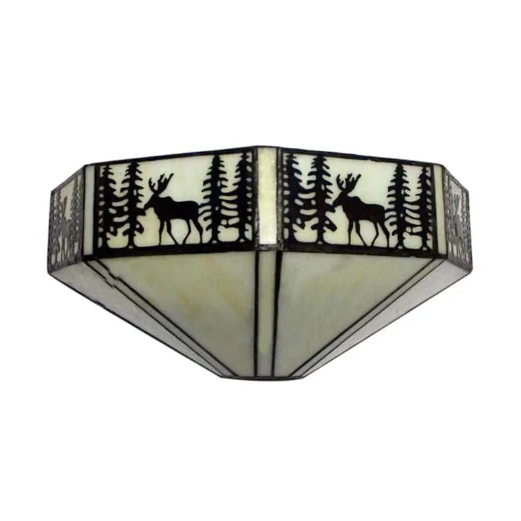 Retro Pastorale Stained Glass Tiffany Hotel Restaurant Cafe Gang Gangpad Slaapkamer Bed Led Wandlampen