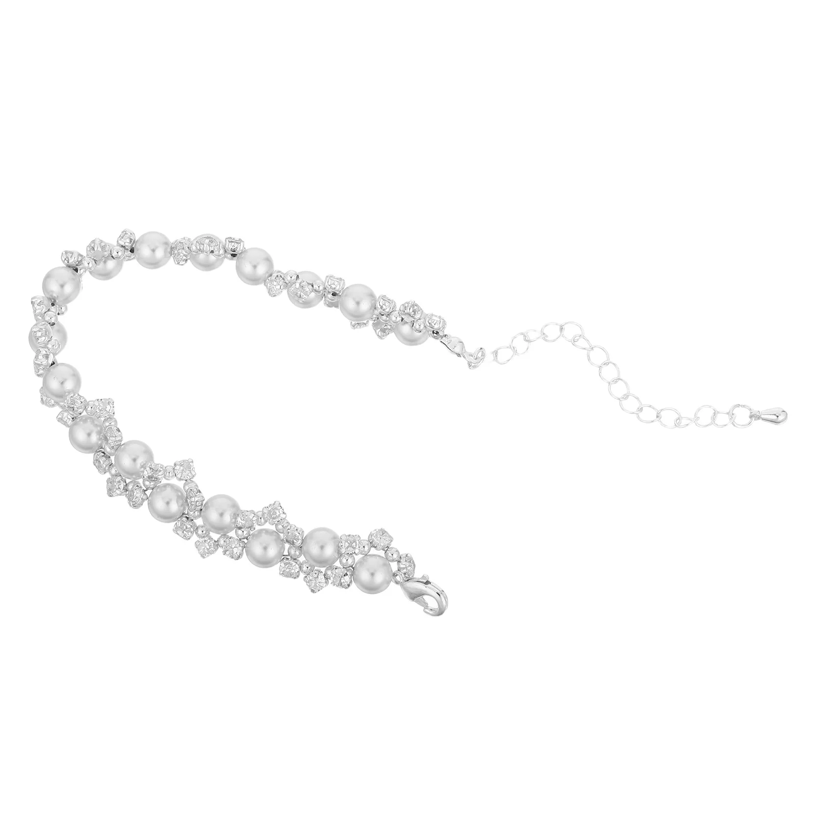 

Sparkling Zircon Pearl Bracelet for Women French Vintage Jewelry Rhinestone Charm Wristband Elegant Design Special Occasions