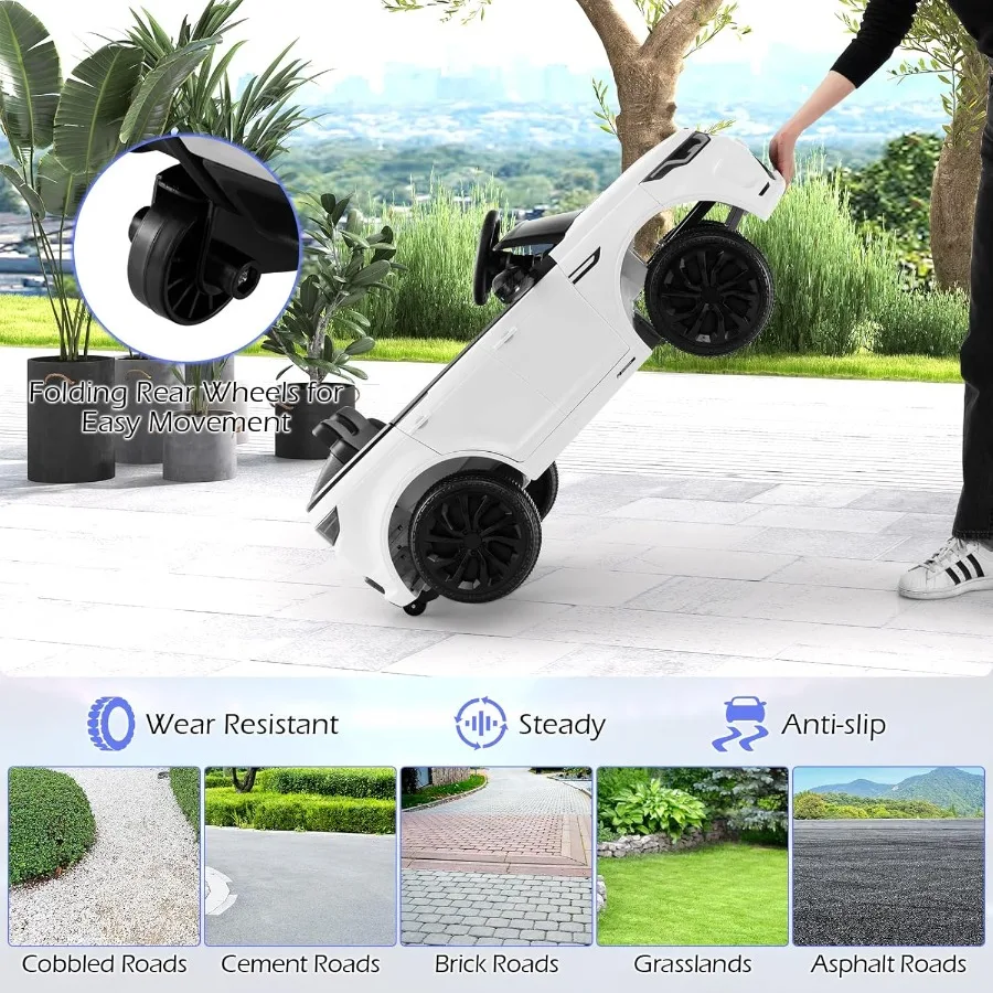 12Vライドオンカー ライセンス取得済みランドローバー電動車両 リモコン付き ロック可能なドア スロースタートシステム LEDライトと速度調整機能付き