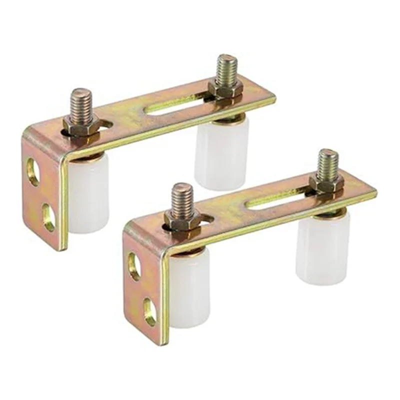 

A51M-1PCS Patio Door Track Guide Rollers Sliding Door Guide Rollers With L-Pillar Bracket Adjustable Double Nylon Rollers Easy T
