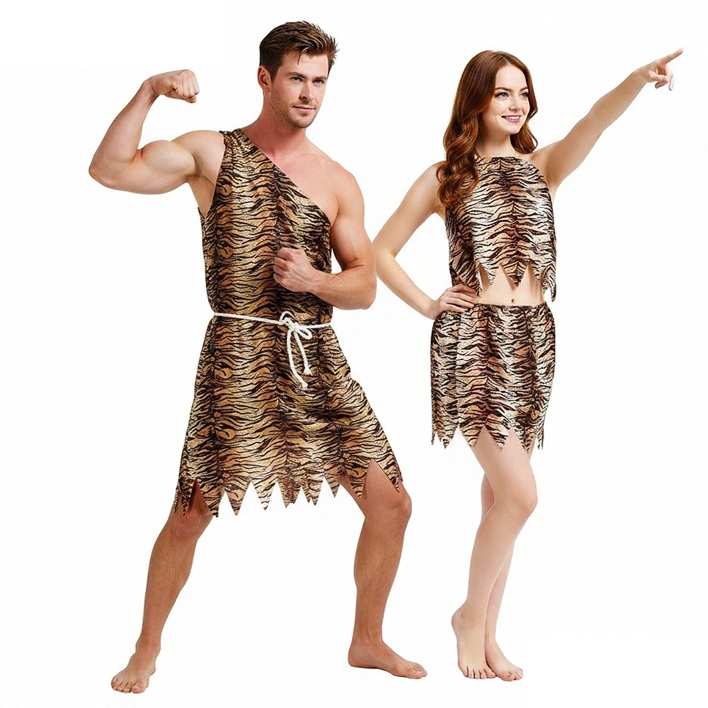 Déguisement Couple Préhistorique Imprimé Tigre – photo 3