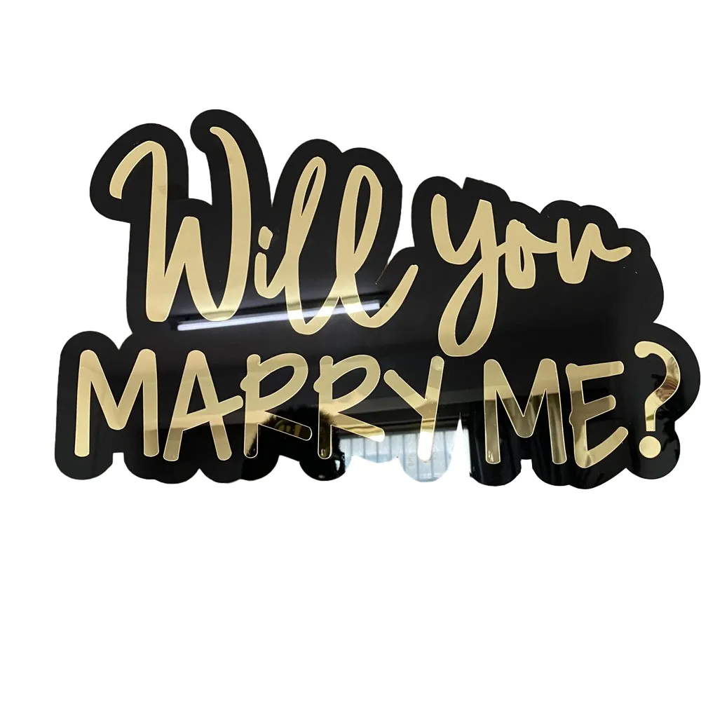 Will You Marry Me Custom Wedding Proposal Sign Wall Art Decor Reception Engagement Party Decor Bridal shower Signs Acrylic