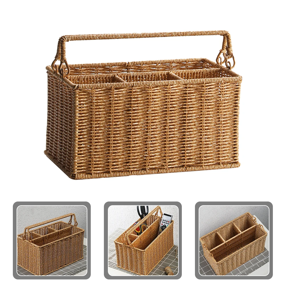 

Woven Storage Basket for Room Decor Imitation Rattan Christmas Tree Basket Organizational Bin Home Decorative Basket