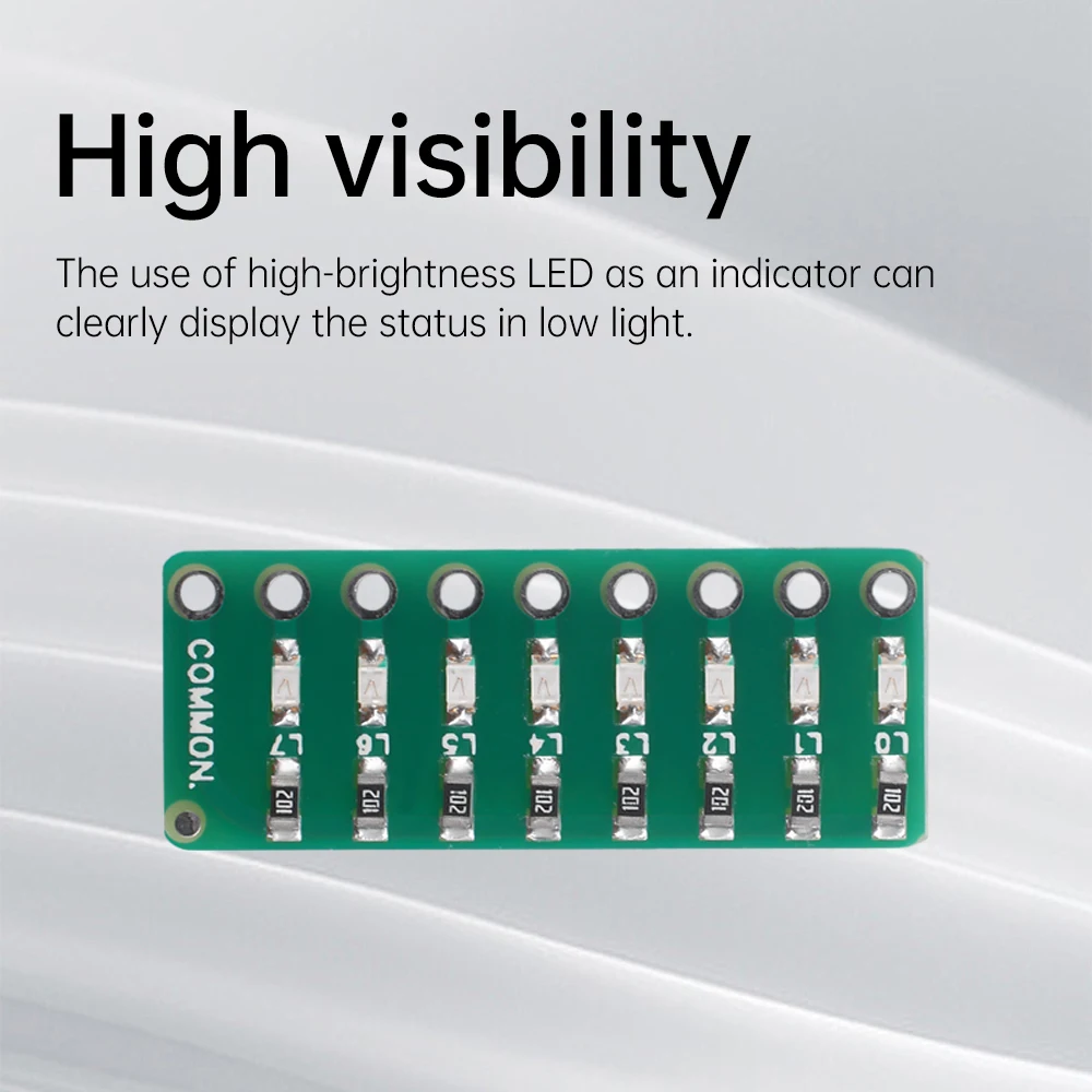 Luz indicadora de lámpara de prueba de puerto LED de 8 segmentos, módulo de luz de flujo Colores rojos, verdes y azules opcionales