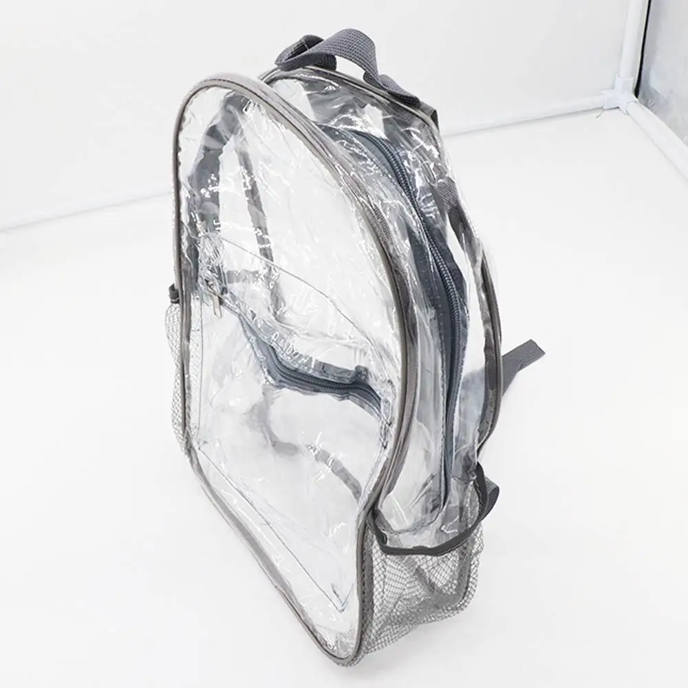 

Casual Visible Transparent Backpack Waterproof Large Capacity Pvc Backpack Soft Handle Zipper Clear Backpack Male
