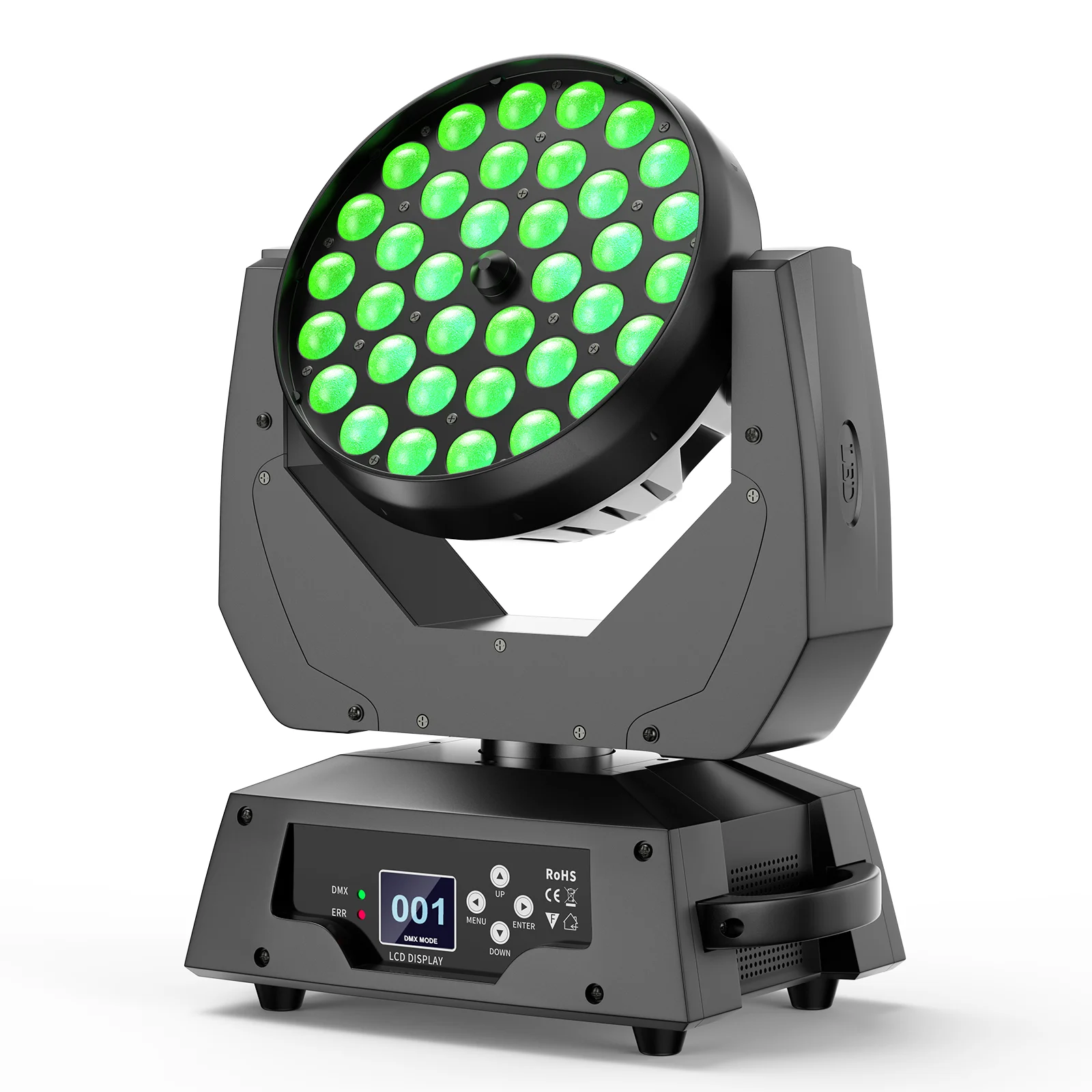 U'King 230W RGBW Fascio di luce a testa mobile DMX512 16CH Effetto luce 36x8W LED Wash Zoom Luce da palco per DJ Disco Party Bar Matrimonio