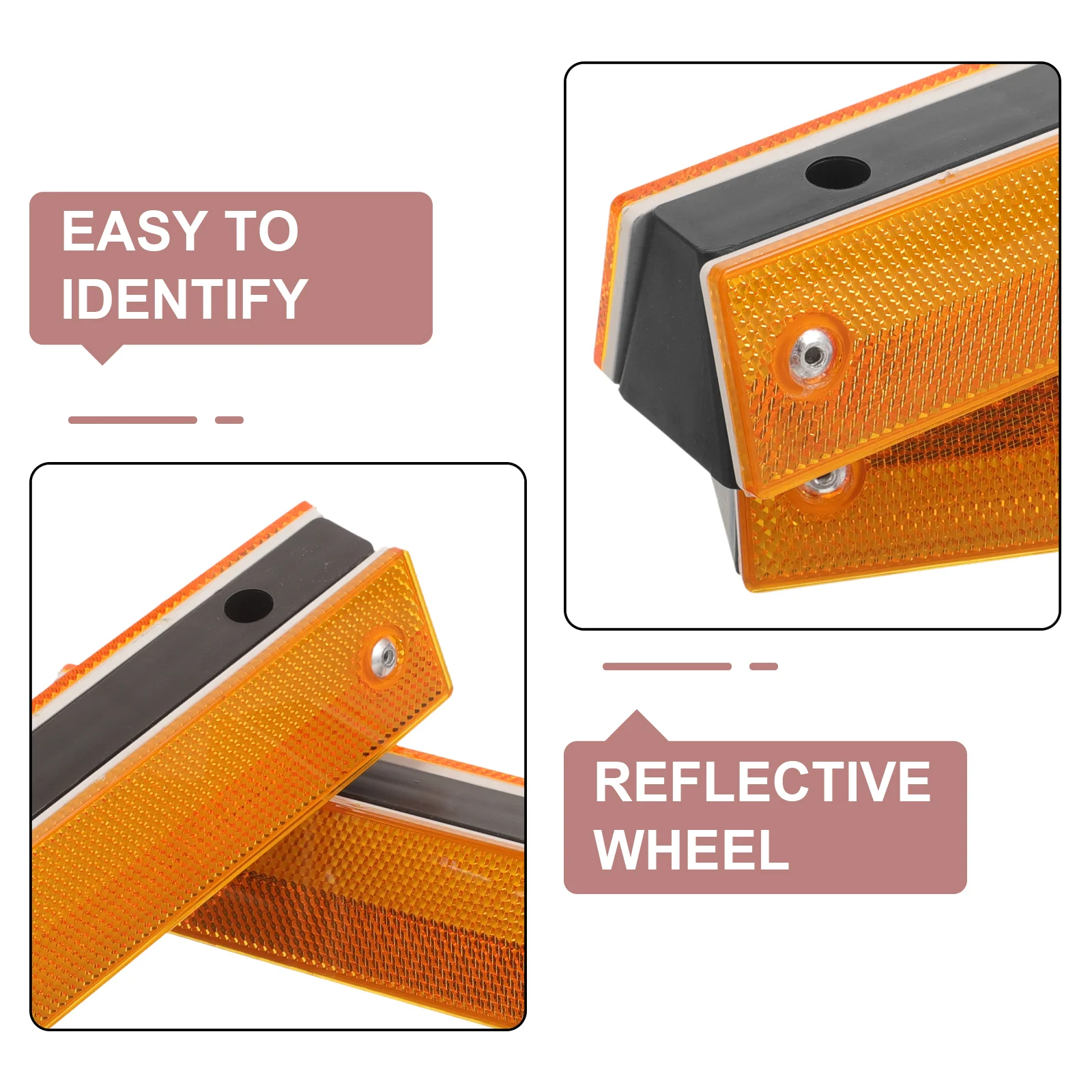 4 Pcs Guide Sign Pavement Marker Reflective Delineators The Driveway Reflectors Abs Rectangular Road