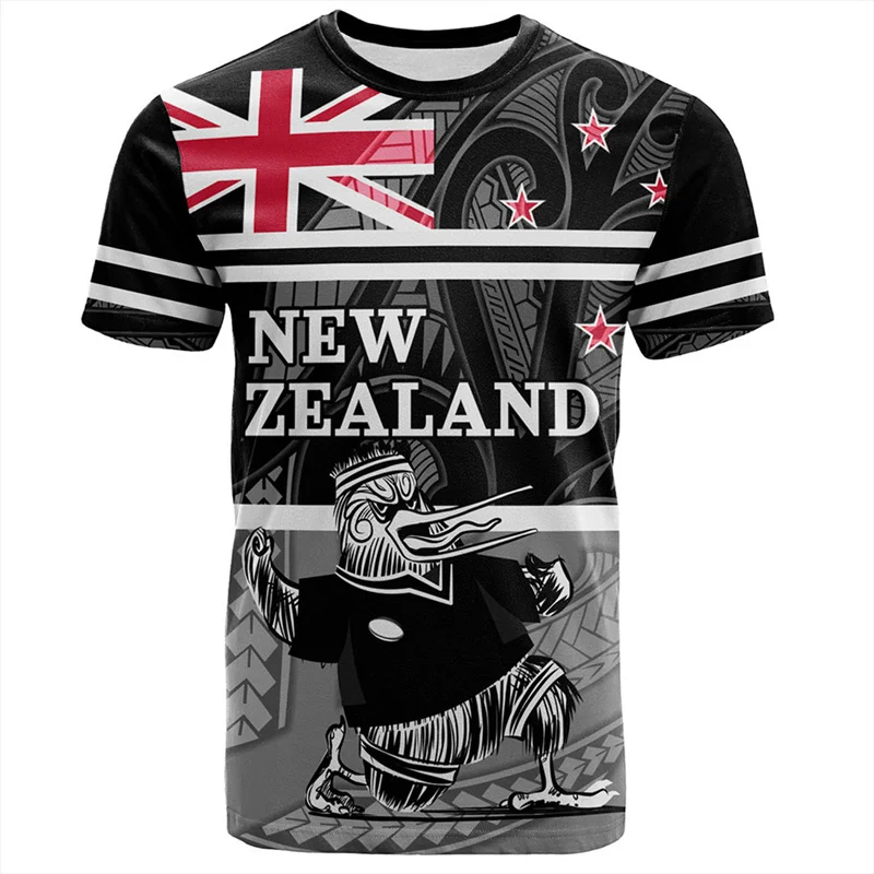 Fashion 3D New Zealand Maori Tribal Patterns Print T Shirt For Men New Zealand Waitangi Day Graphic T-shirts Clothes Tees Shirts