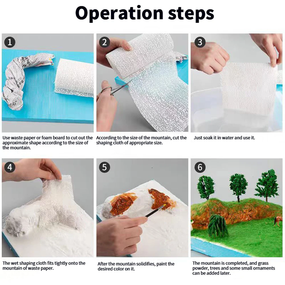 Diy Modellering Gipsdoek Gips Vormgeven Doek Militaire Zandtafel Bergterrein Scène Model Maken Materialen voor Diorama