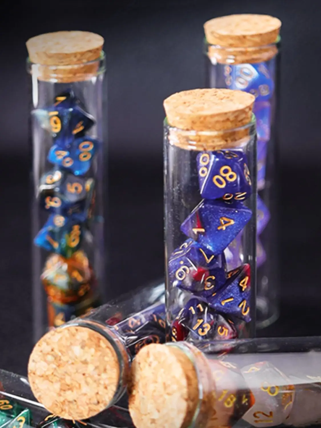 Transparent Polyhedral D & D COC Würfel Set 7 Teile/satz RPG Fantasie Trank Glaskolben | DND Dungeons und Dragons Würfel set für Tisch Spiele