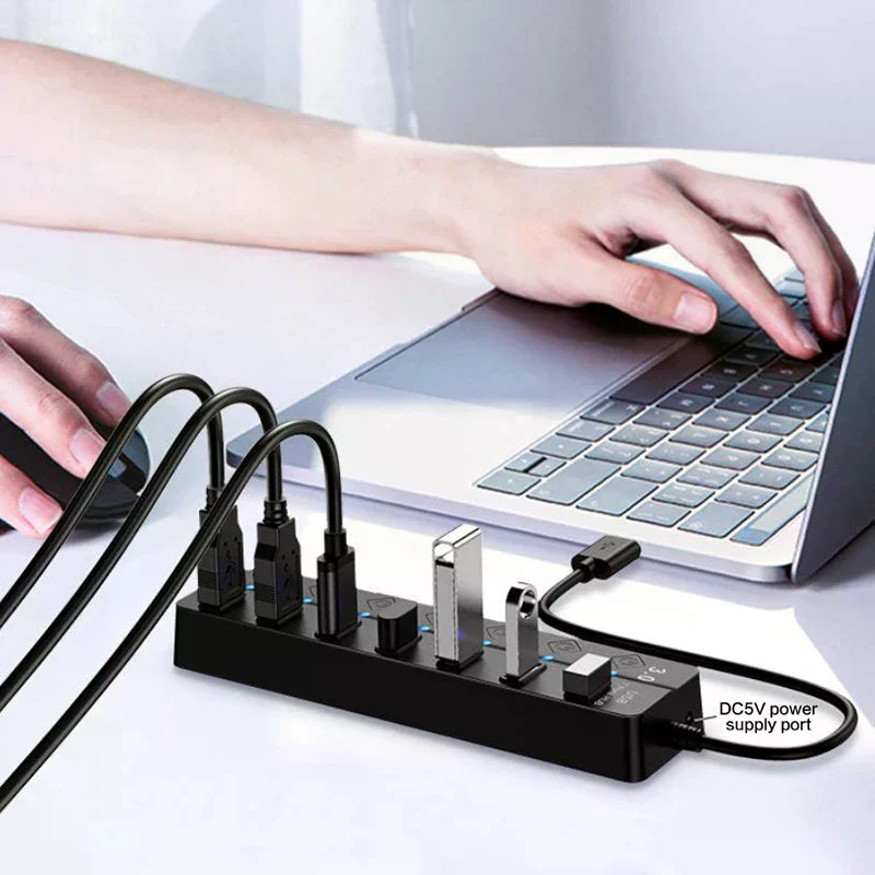 

Высокоскоростной USB 3.0-концентратор с независимым управлением портами — расширьте возможности подключения, кабель 30 см