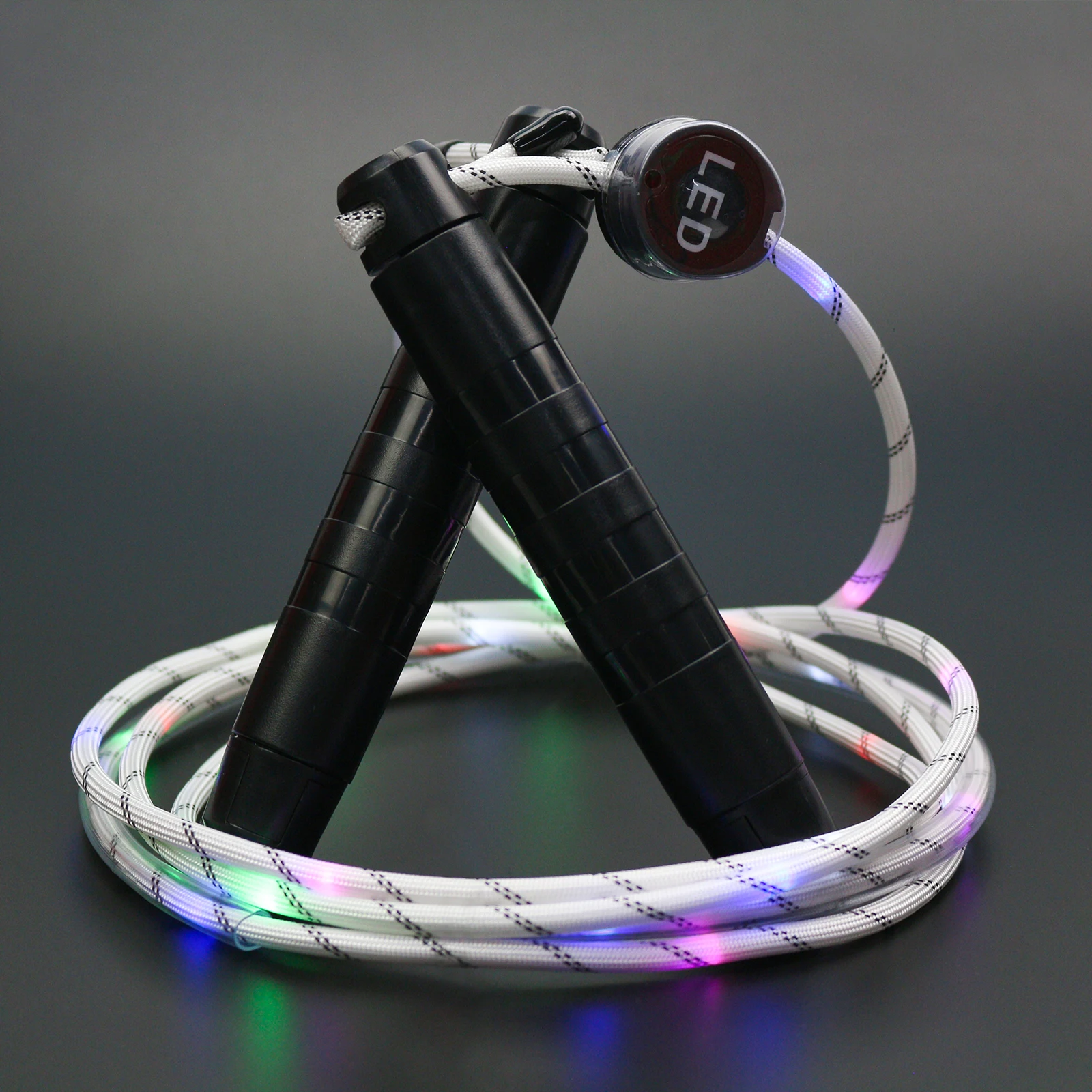 USB rechargeable LED Glowing Skipping Rope LED Light Up Jump Rope Adjustable Fitness Skipping rope for funny sport