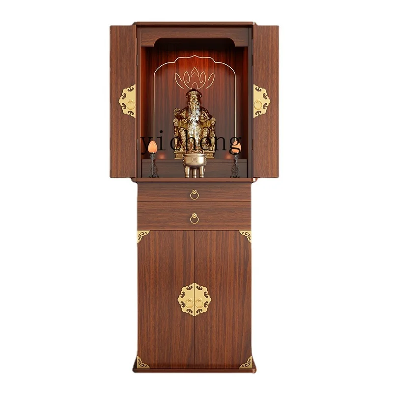 

YY New Chinese Buddha Shrine Clothes Closet with Door God of Wealth Worship Table Guanyin Bodhisattva Altar