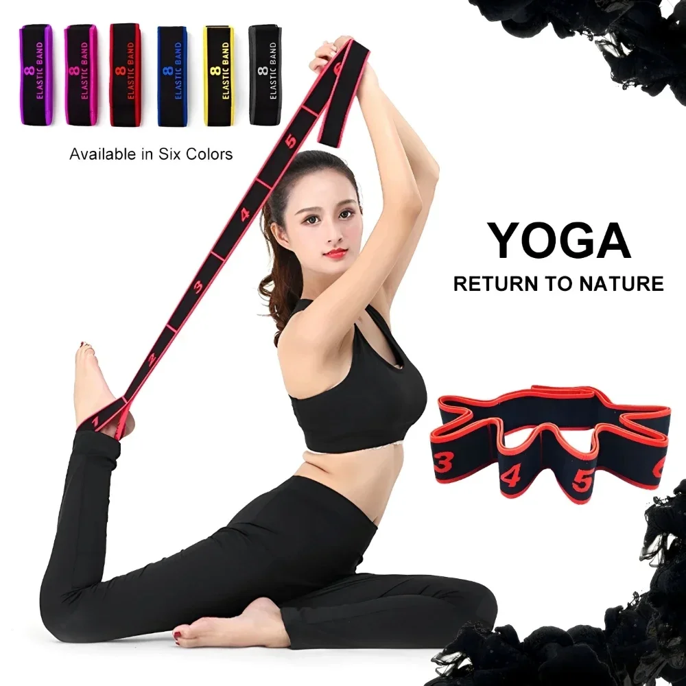 Latin Dance Elastic Band Adult Yoga Latex Resistance Band Fitness Workout Pull Rope with Numbers Marked TPE Material
