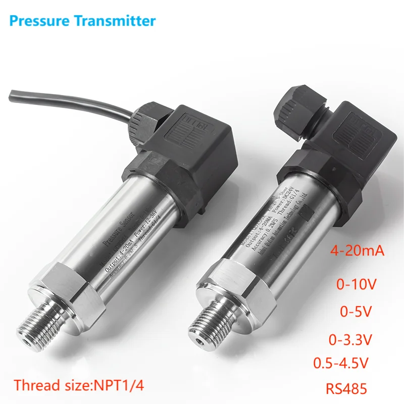 Transmissor de Pressão Hidráulica Sensor de Manômetro 16bar 100bar 150bar 250bar dc 5v 05v 0.54.5v Rs485 Npt1