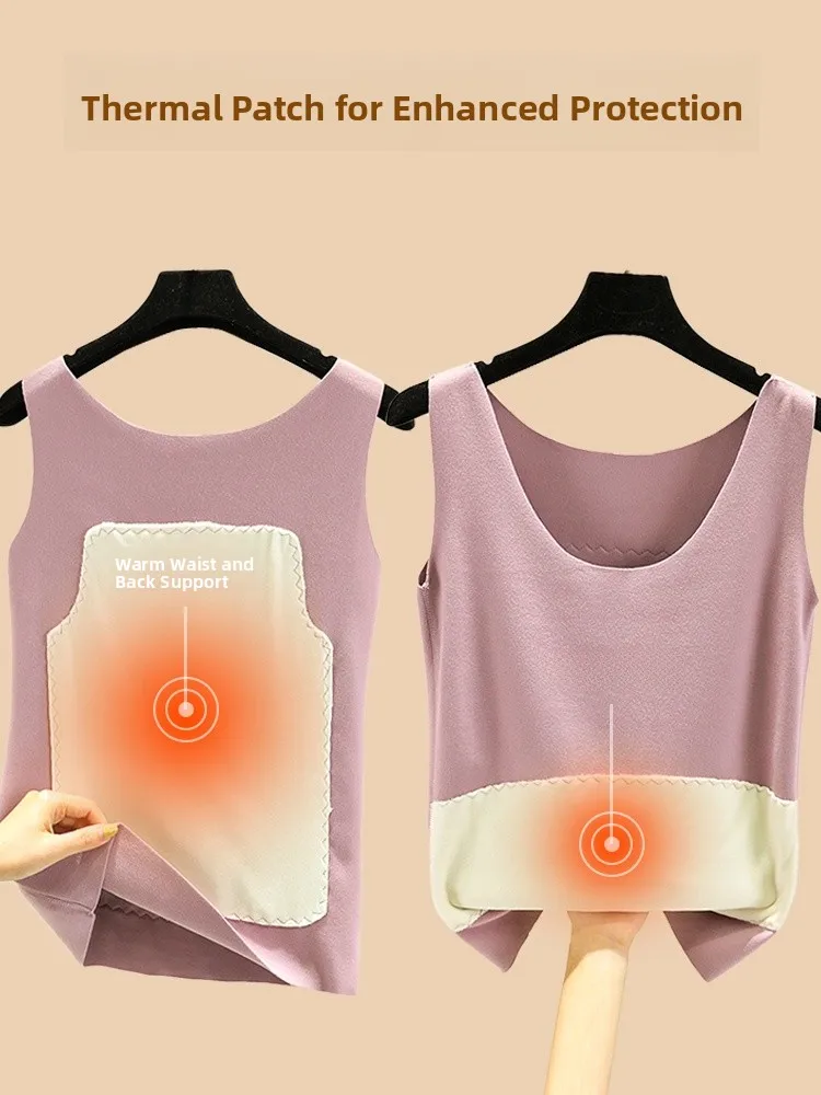 เสื้อกั๊กอุ่นสำหรับผู้หญิง ฤดูหนาว คอกลม ผ้าเนื้อนุ่ม สวมใส่เป็นเสื้อตัวใน สีพื้น กระชับรูปร่าง แบรนด์ July Deer