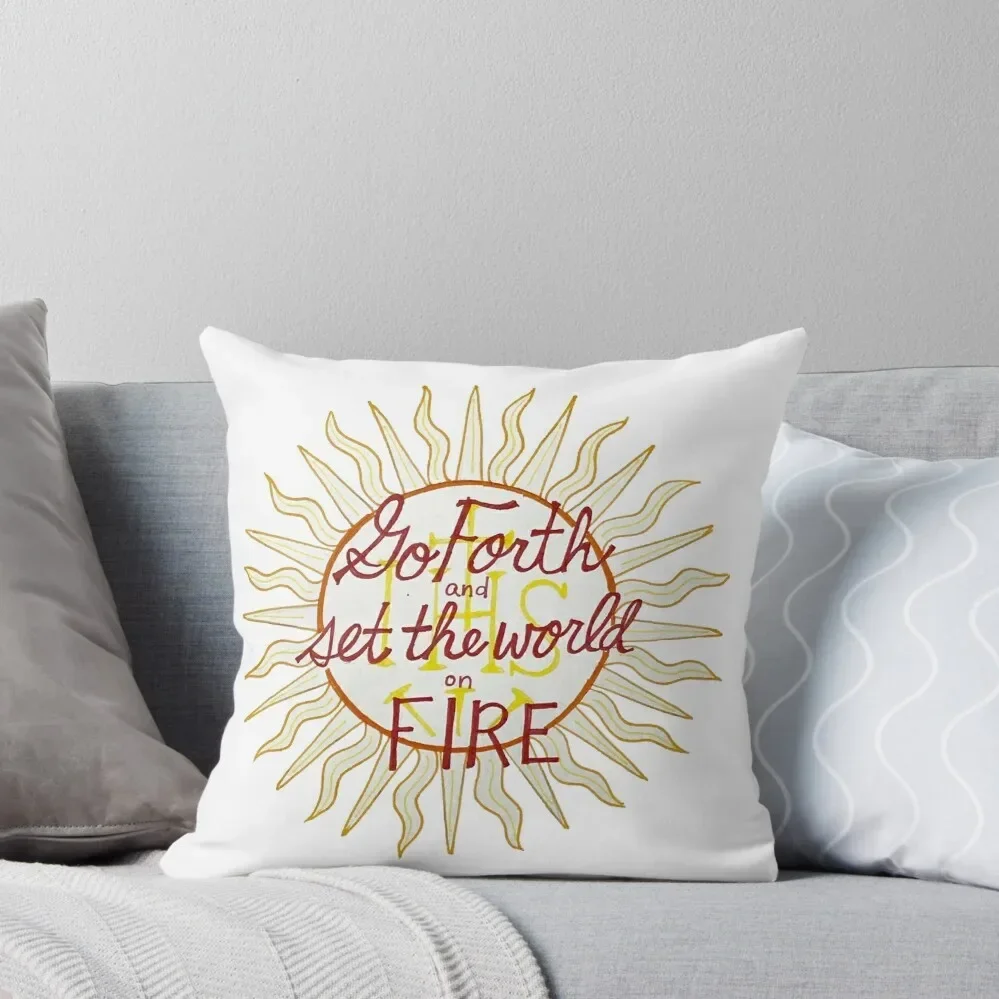 

Set the World on Fire Jesuit Logo Throw Pillow Cushions For Decorative Sofa Cushion Cover Luxury sleeping pillows Pillow