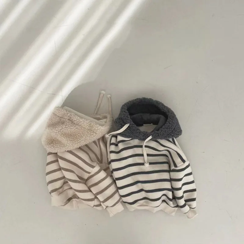 Autumn New Baby Long Sleeve Striped Hoodie Fashion Infant Toddler Hooded Sweatshirt For Boy Girl Casual Pullover Baby Clothes