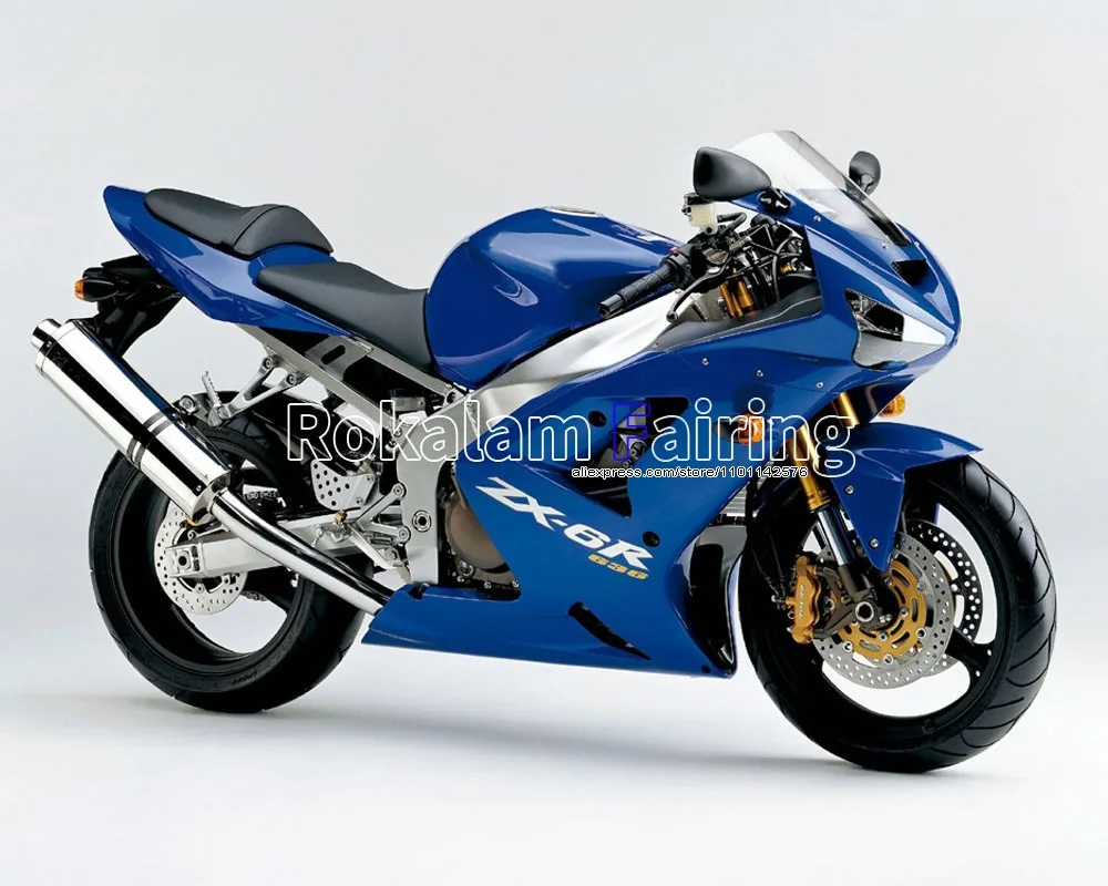 

Blue Cowling For Kawasaki Ninja ZX6R 03 04 ZX 6R 636 2003 2004 ZX-6R Aftermarket Sportbike ABS Fairing Set (Injection molding)