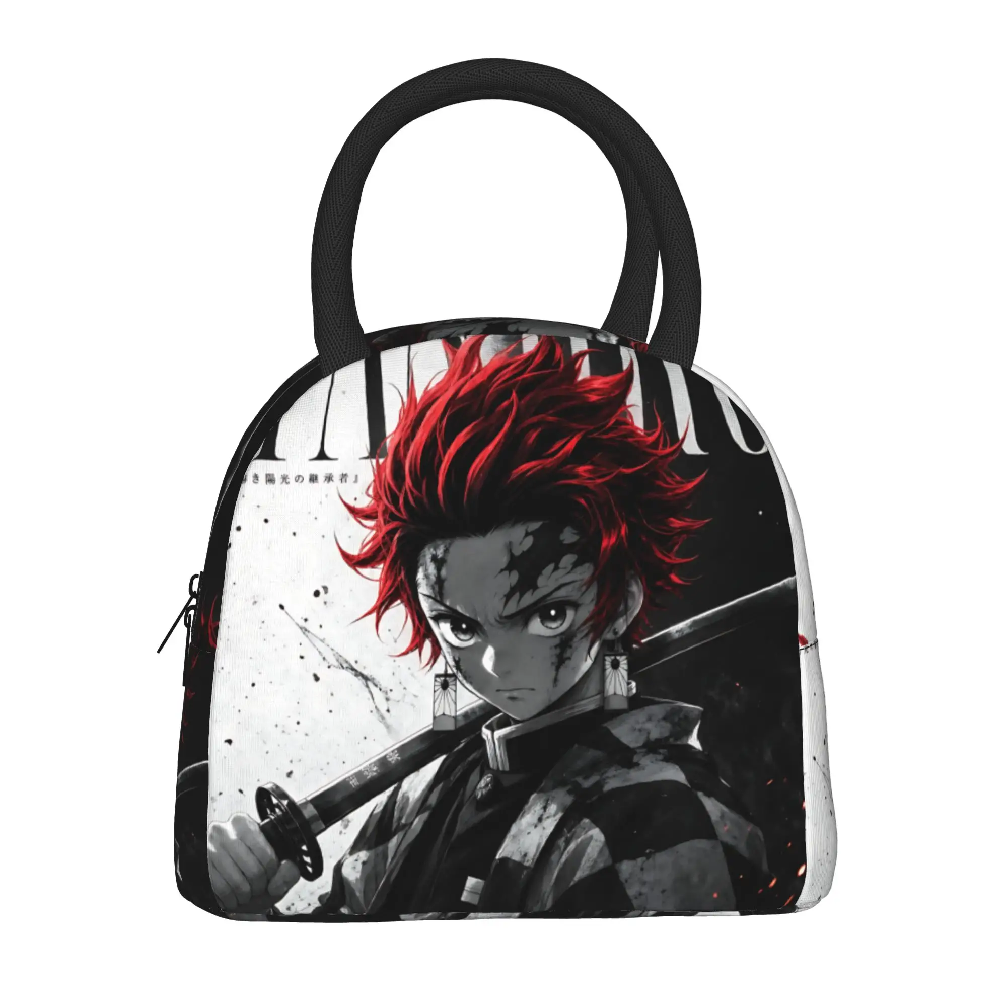 Halloween Demon Slayer Insulated Lunch Bag Insulation Bento Pack Rice Bag  bolsa Student Bento Lunch Handbag Insulation