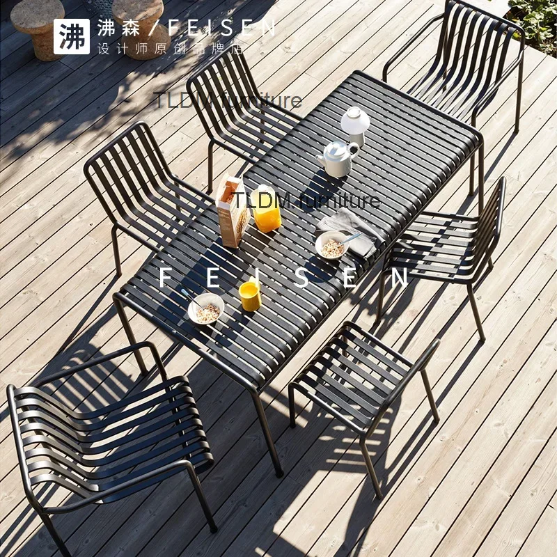 

Modern Leisure Simple Courtyard Outdoor Tables and Chairs Milk tea shop Coffee Shop iron art color outdoor Garden Chairs Table