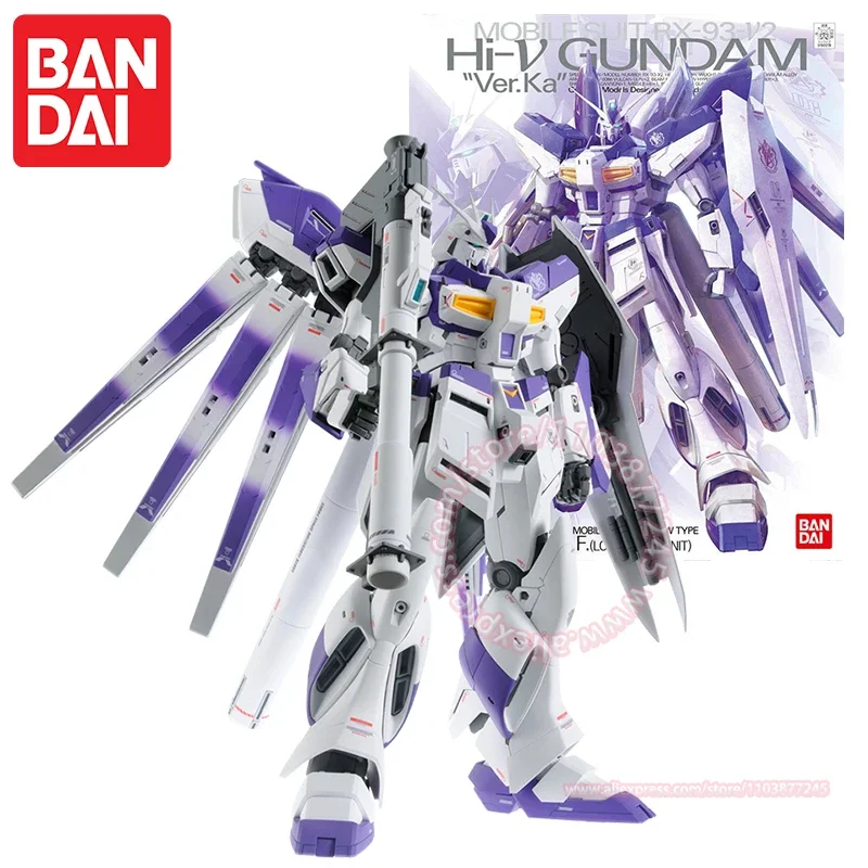 BANDAI MG 1/100 RX-93-ν2 Hi-ν GUNDAM Ver.Ka Mobile Suit Assembled Model Action Figures Animation Peripheral Ornaments Decoration