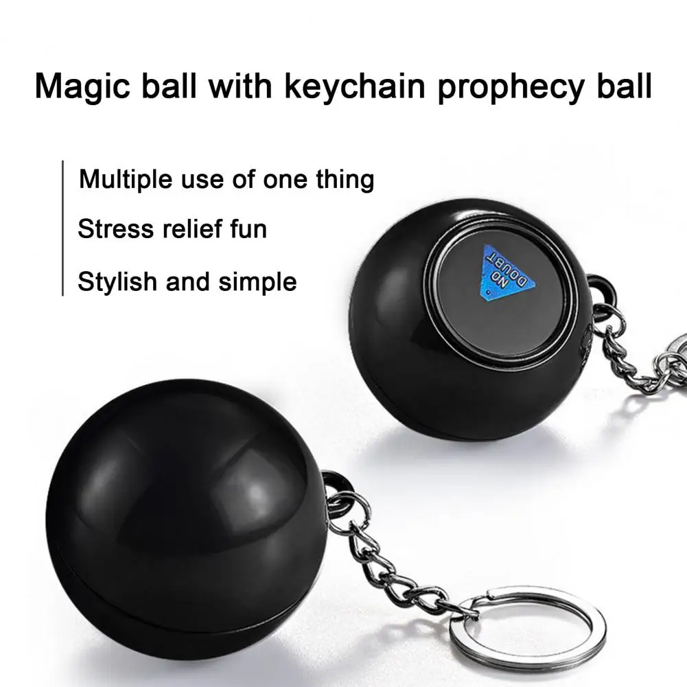 4.5CM Funny Prophecy Ball Keychain Stress Relief Portable Fortune Telling Decision Maker Magical Answer Ball Key Ring Holder