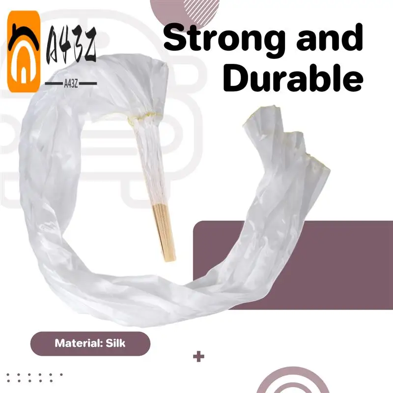 

A43Z-100% шелковая унисекс китайская шелковая вуаль для танцев, 1 шт., фанаты для танца живота, белый цвет, 180X90 см