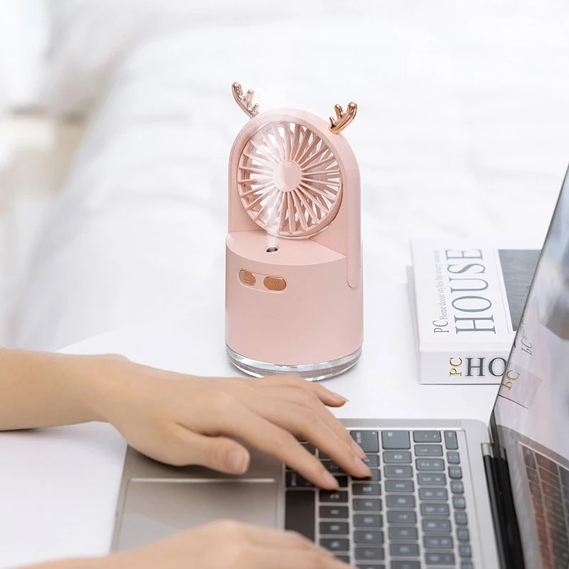 Portable Water Spray Mist Fan Electric USB Rechargeable Handheld Mini Fan Cooling Air Conditioner Humidifier for Outdoor Bedroom