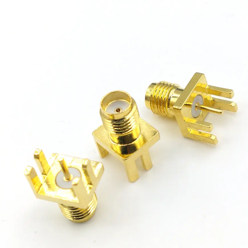 100pcs RF Connector Socket SMA Female plug solder deck PCB clip edge mountConnector adapter