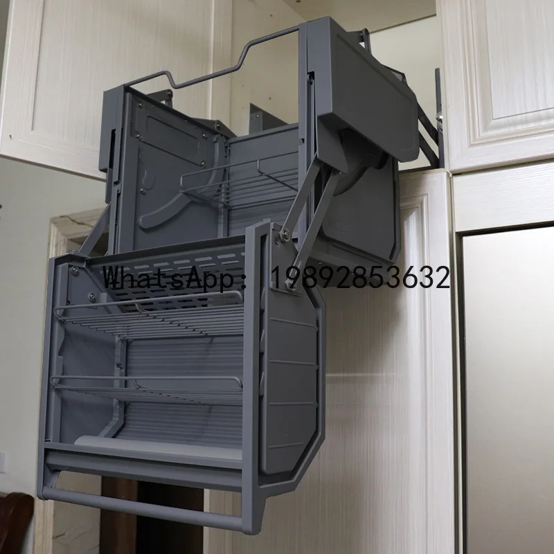 CZ Double Body Storage Adjustable Pull Basket Large Capacity Adjustable Cabinet Kitchen Cabinet Linked Adjustable Machine