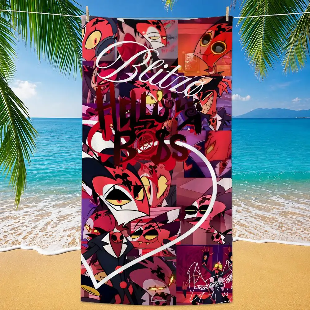 Animation Helluva Boss Towel Polyester Beach Towel Quick Dry Sand Free Bath Towel for Summer Pool Travel Vacation