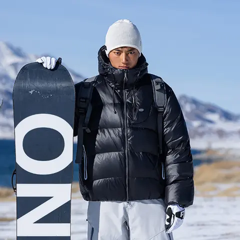 Męska miejska kurtka puchowa outdoorowa, 90% wypełnienie z kaczego puchu, odblaskowa, wodoodporna kurtka typu puffer z wieloma kieszeniami na cały dzień przygody.