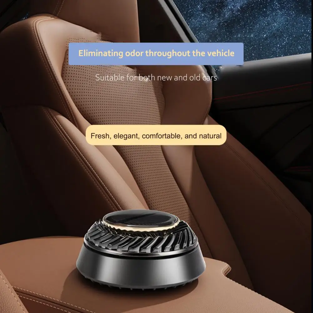 Solar Car Air Freshener Automatic Rotatable Long Lasting Fragrance Air Purifying Auto Aromatherapy Diffuser Ornament Car Interio