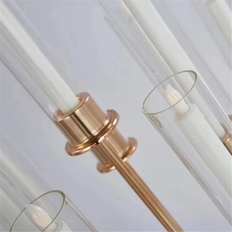 Luxuriöser Metall-Kerzenleuchter, Boden-Kerzenständer, Hochzeitstisch-Mittelstück, Kerzenhalter für die Heimdekoration – Detail 4